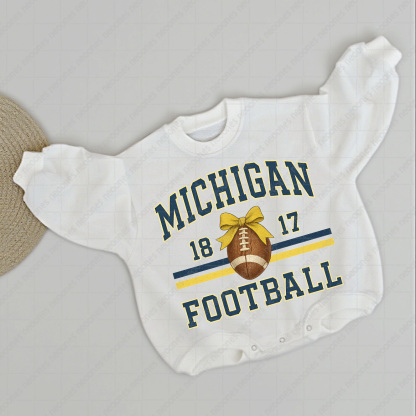 Baby Michigan State Spartans Foot Ball Romper And Matching Adult Hoodie