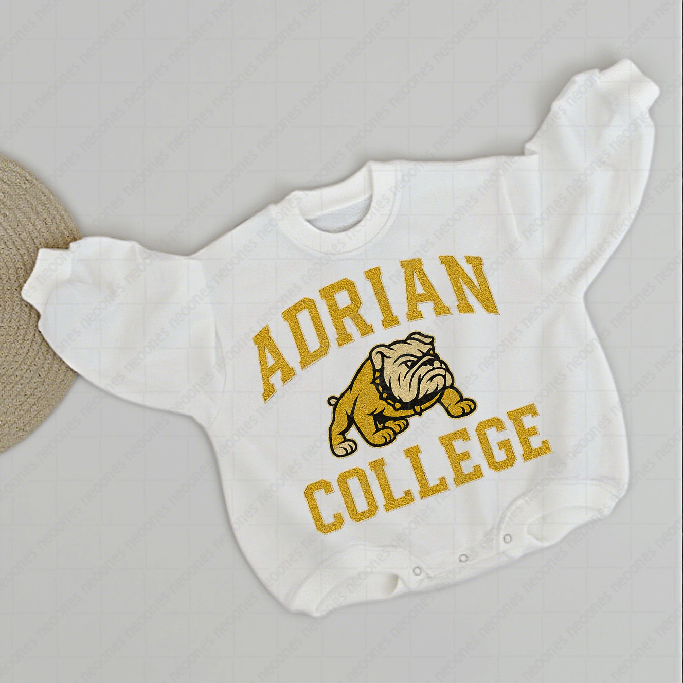 Baby adrian college Foot Ball Romper And Matching Adult Hoodie