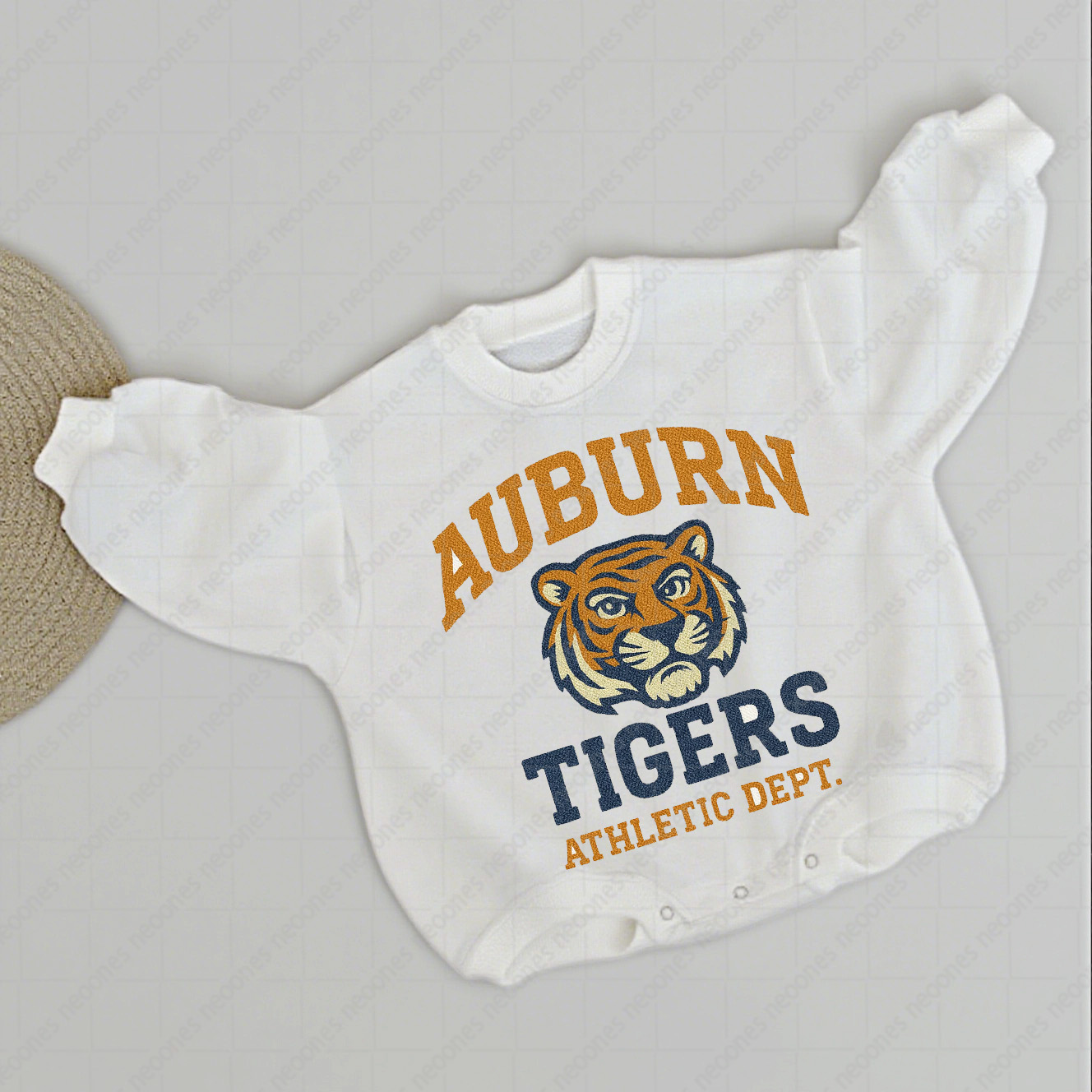 Baby Auburn Tigers Foot Ball Romper And Matching Adult Hoodie