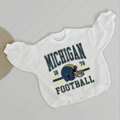 Baby Michigan State Spartans Foot Ball Romper And Matching Adult Hoodie