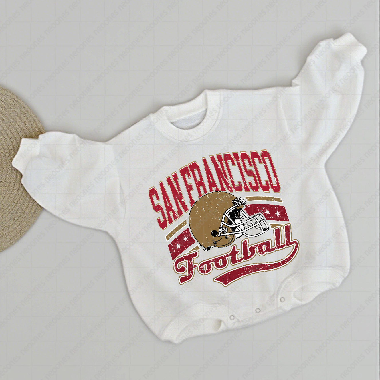 Baby San Francisco Foot Ball Romper And Matching Adult Hoodie