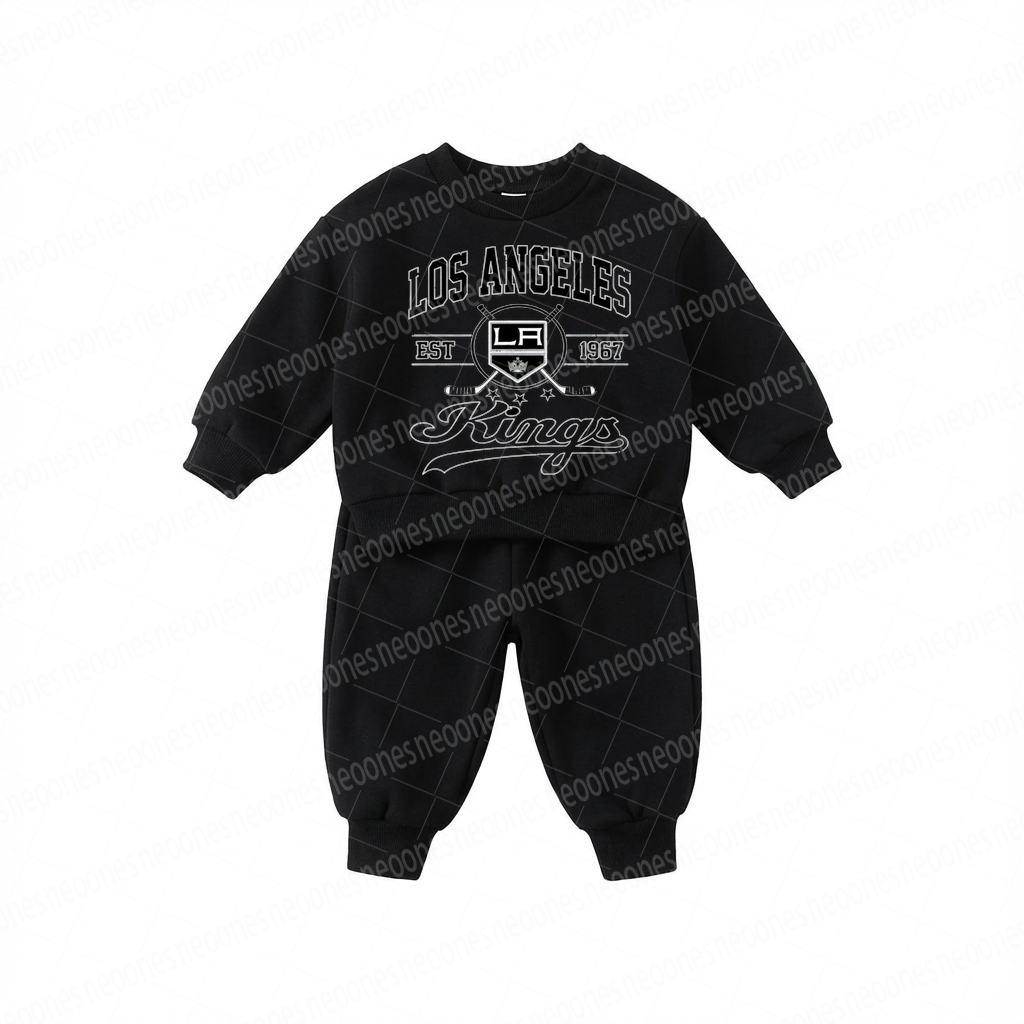 Los Angeles Kings Baby Hockey Printed Romper And Adult Sweatshirt
