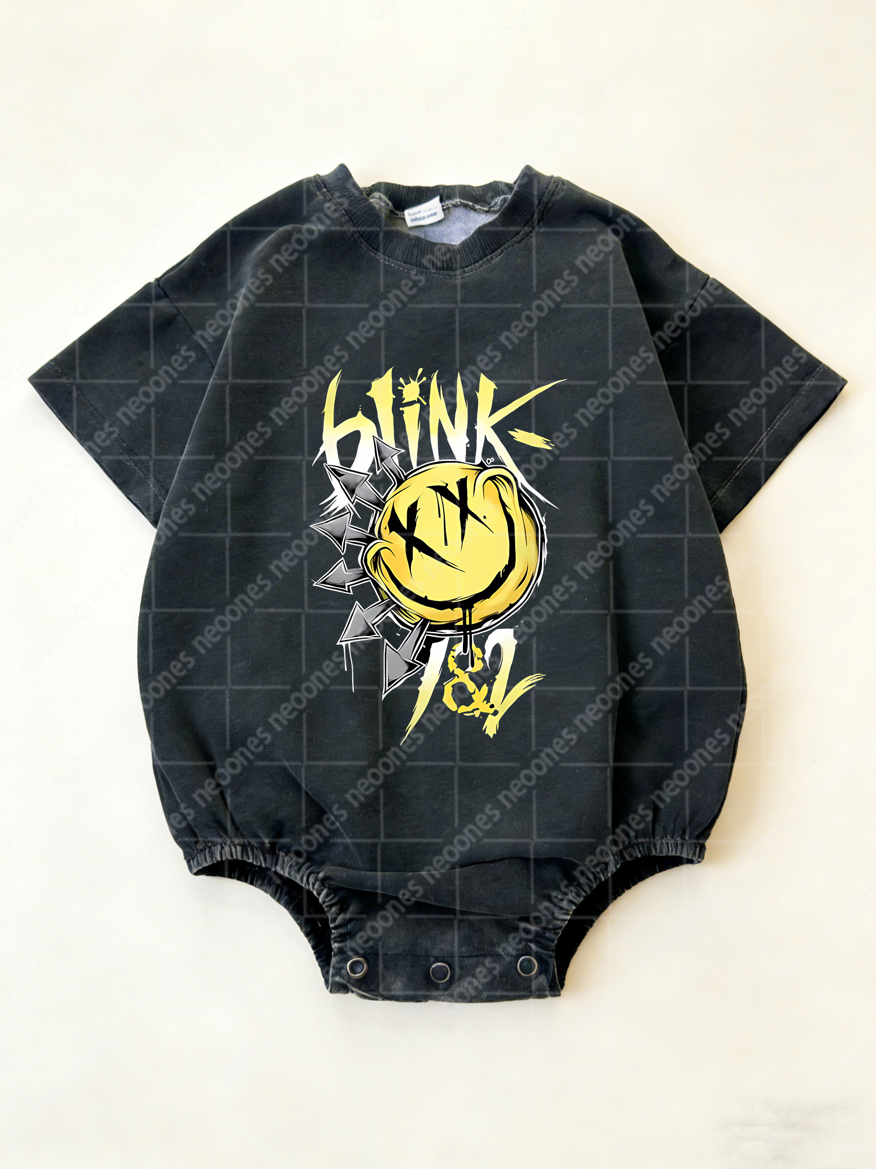 Baby Band Printed Romper And Adult T-Shirt