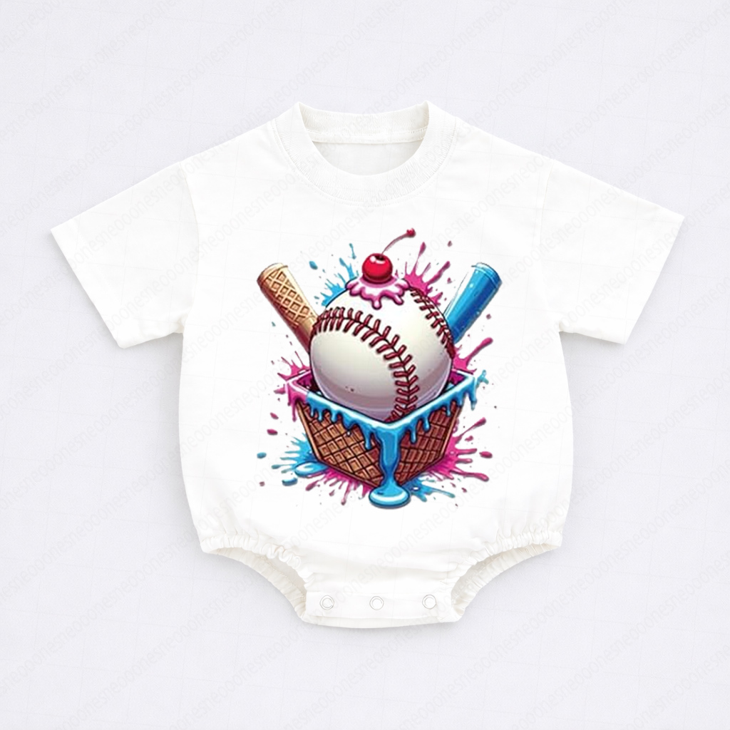 Baby Baseball Printed Romper