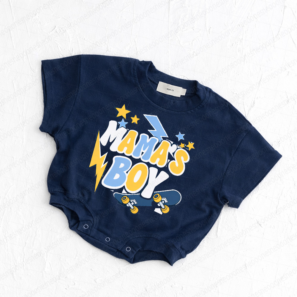 Baby Mama's Boy Print Romper