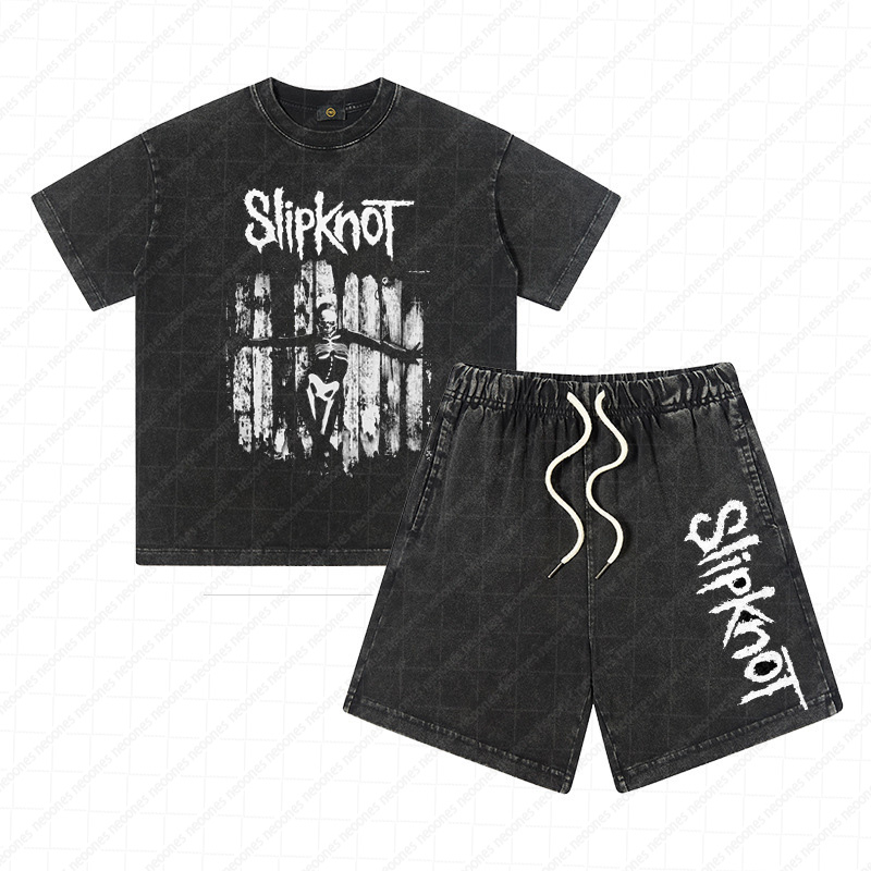 Heavy Washed Cotton Kid's Outfit - Band Graphic Print