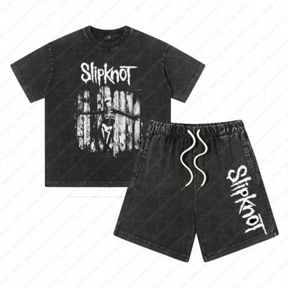 Heavy Washed Cotton Kid's Outfit - Band Graphic Print