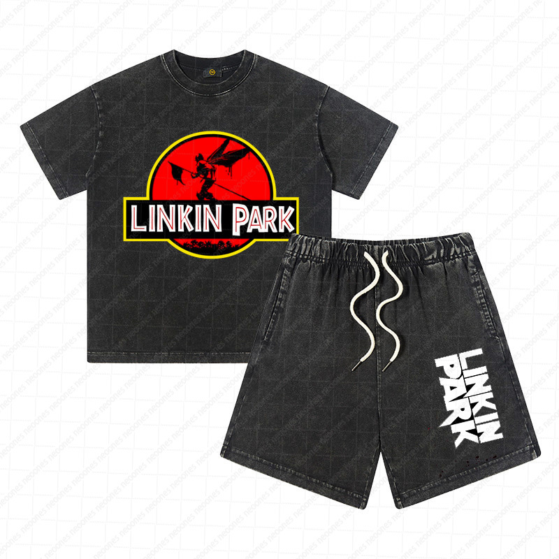 Heavy Washed Cotton Kid's Outfit - Band Graphic Print