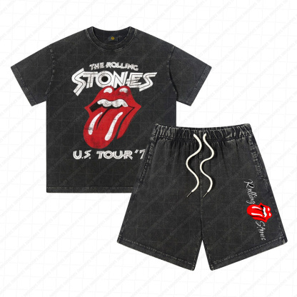 Heavy Washed Cotton Kid's Outfit - Band Graphic Print