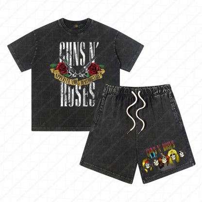Heavy Washed Cotton Kid's Outfit - Band Graphic Print