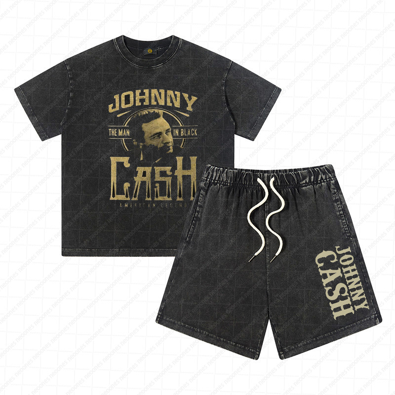 Heavy Washed Cotton Kid's Outfit - Band Graphic Print