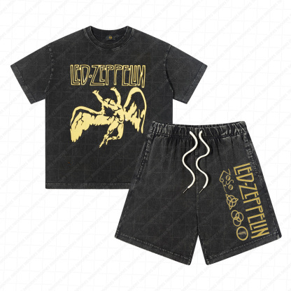 Heavy Washed Cotton Kid's Outfit - Band Graphic Print