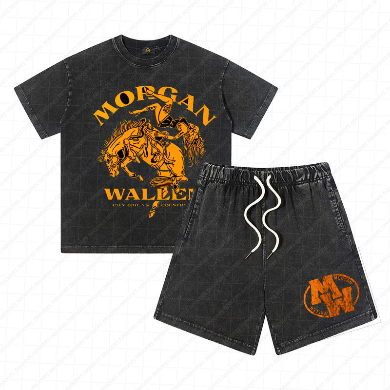 Heavy Washed Cotton Kid's Outfit - Band Graphic Print
