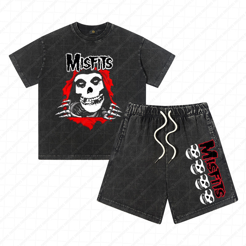 Heavy Washed Cotton Kid's Outfit - Band Graphic Print