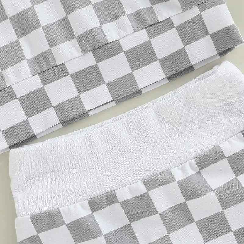 2 Piece Baby striped hooked suit