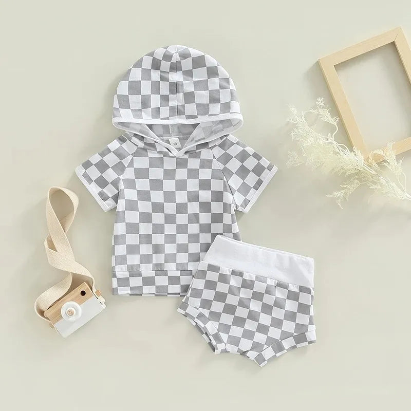 2 Piece Baby striped hooked suit