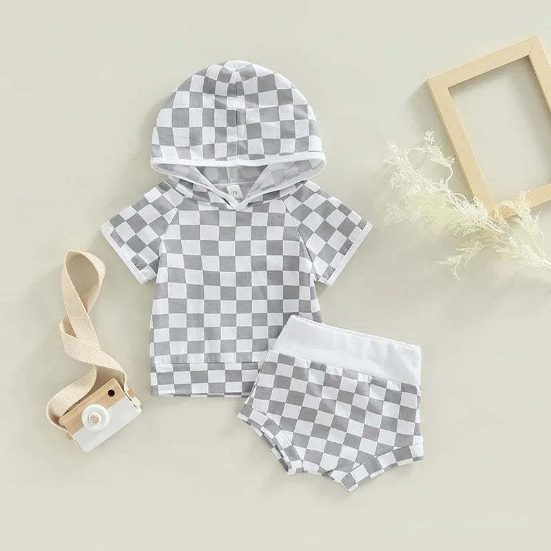2 Piece Baby striped hooked suit