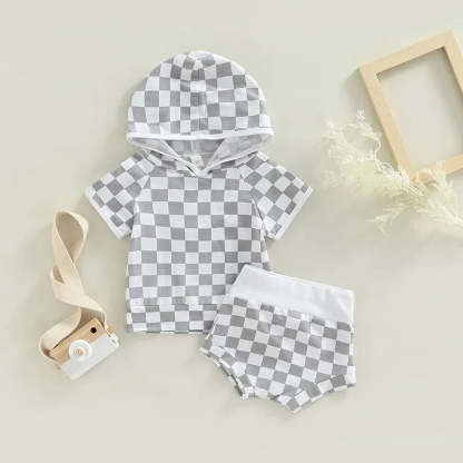 2 Piece Baby striped hooked suit