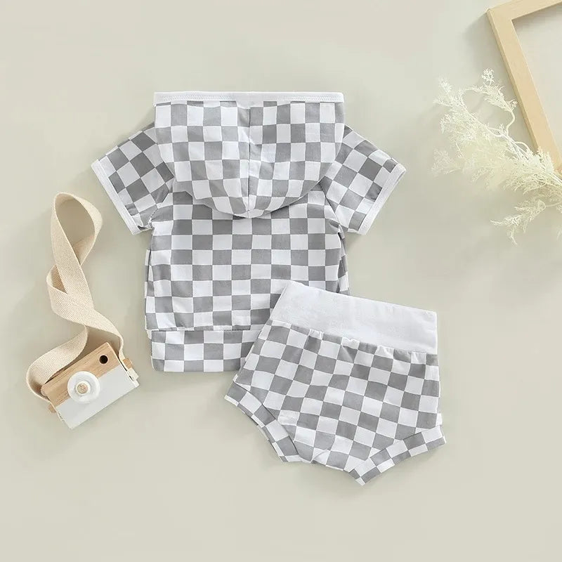 2 Piece Baby striped hooked suit