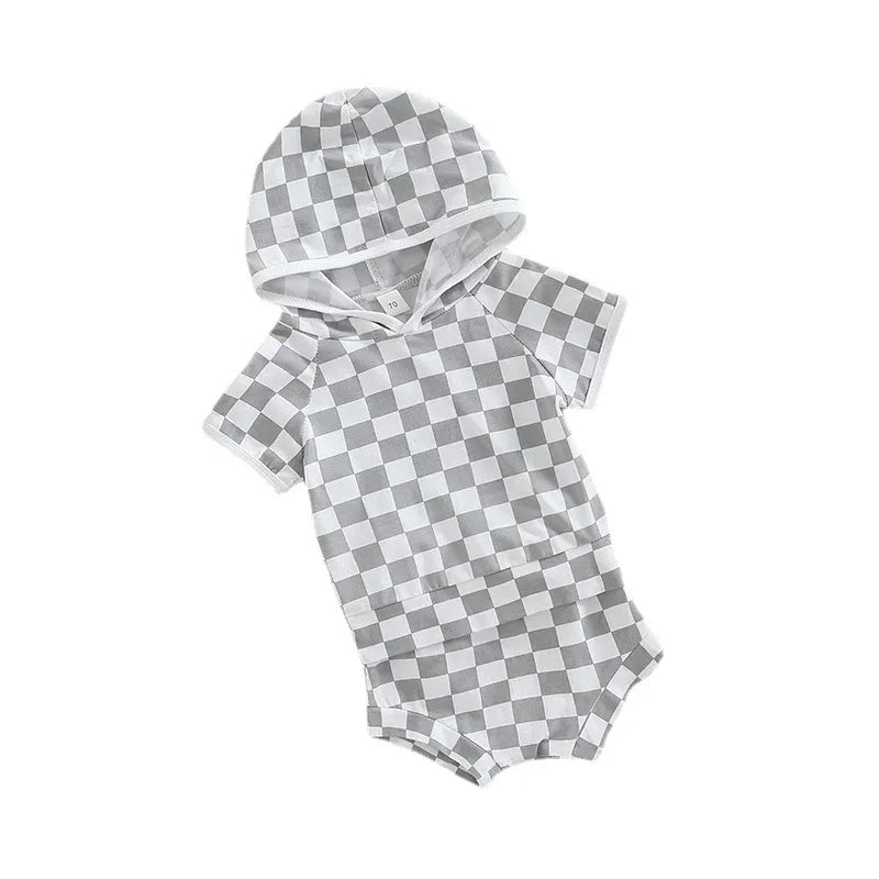 2 Piece Baby striped hooked suit