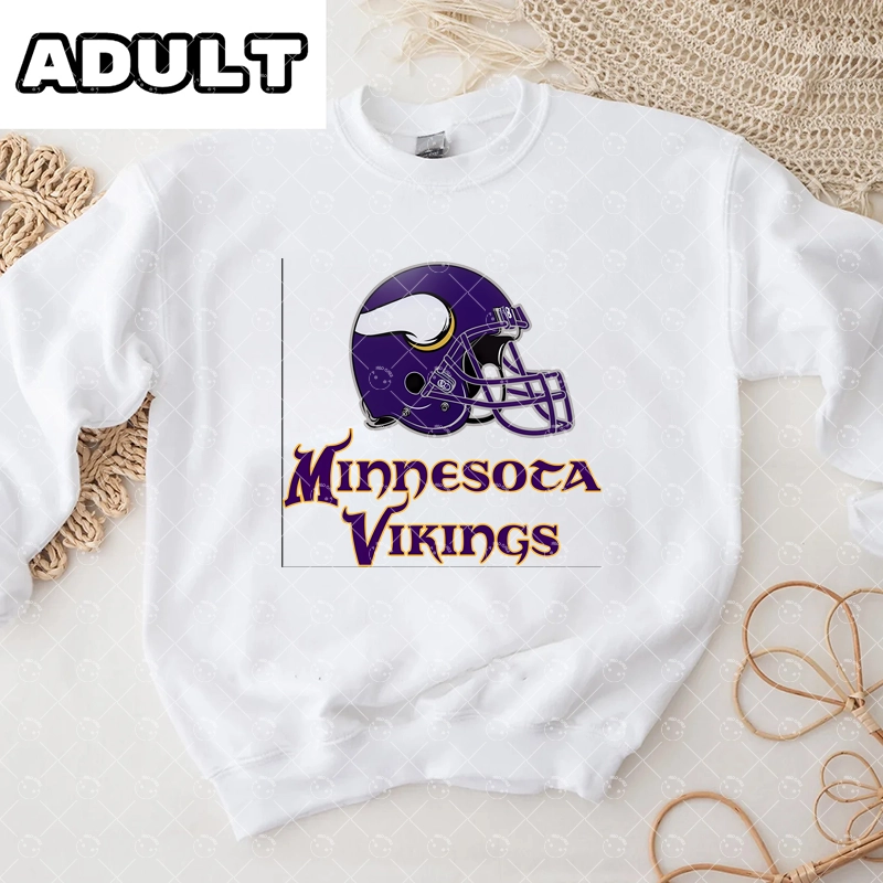Baby Minnesota Vikings Football Romper and Adult Sweatshirt
