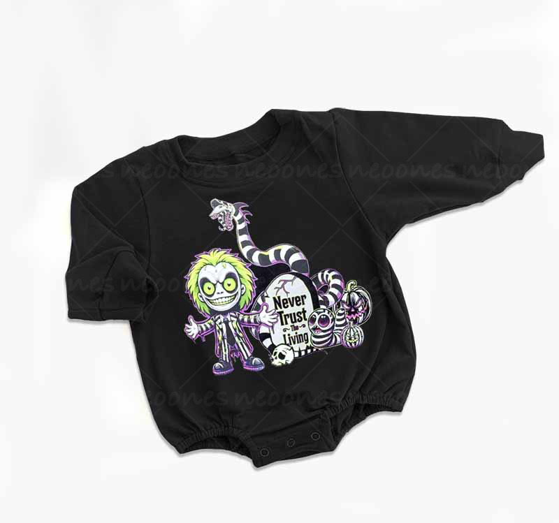 Baby beetle juice Halloween Romper