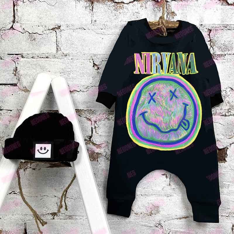 Nirvana Baby Print Romper and Adult Tee
