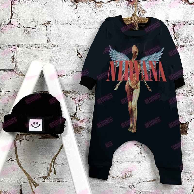 Nirvana Baby Print Romper and Adult Tee
