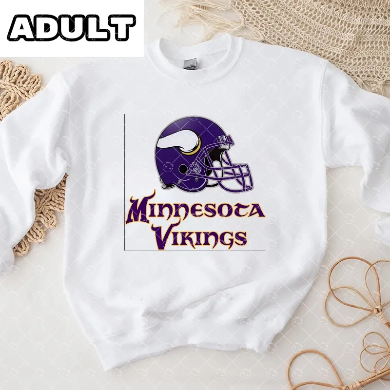 Baby Minnesota Vikings Football Romper and Adult Sweatshirt