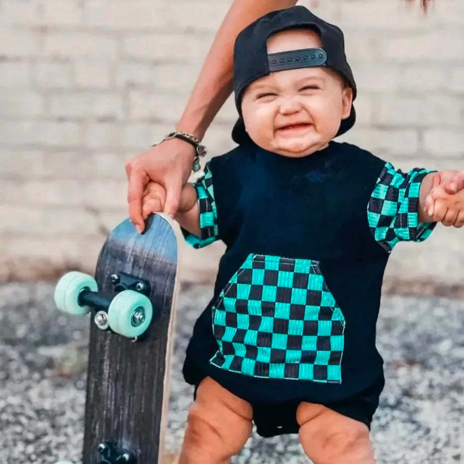 Baby Checkered With Pocket Romper