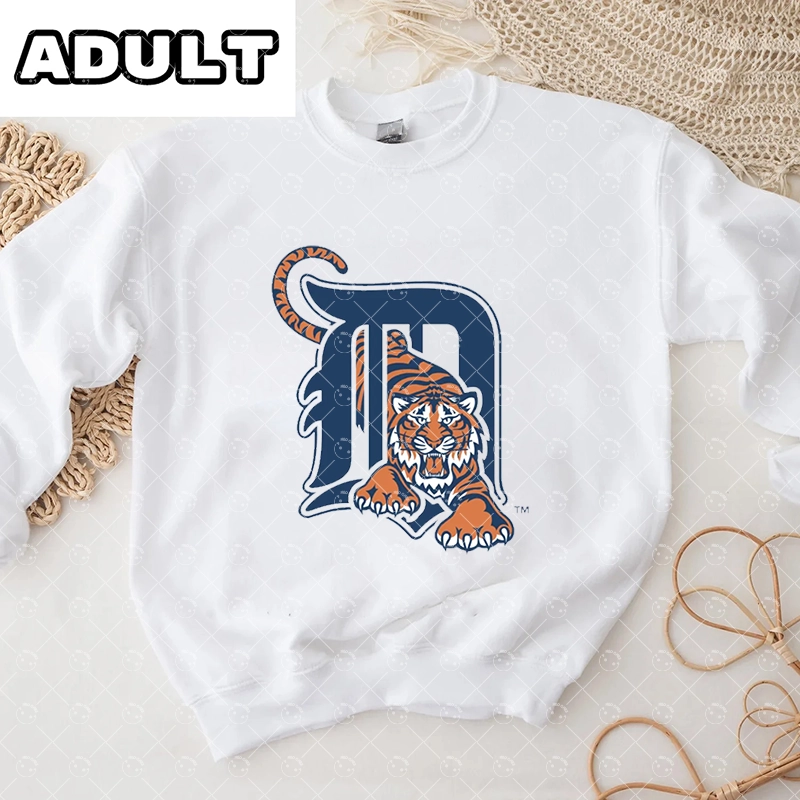 Baby Detroit Tigers Baseball Romper and Adult Sweatshirt