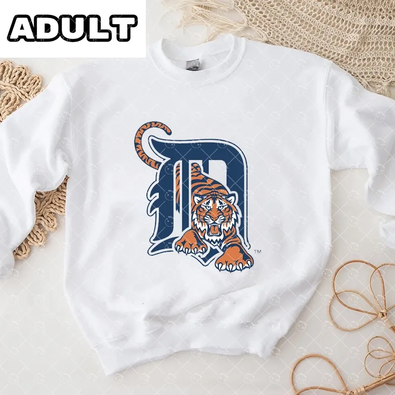 Baby Detroit Tigers Baseball Romper and Adult Sweatshirt