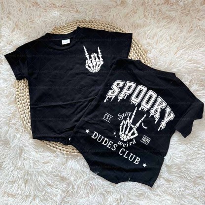 Baby spooky dudes club Romper