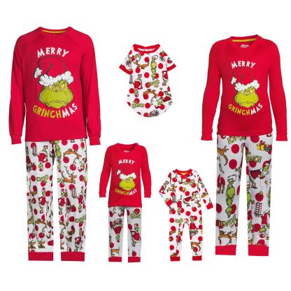 Christmas Parent-Child Printed Loungewear Festive Christmas Parent-Kid Printed Home Wear