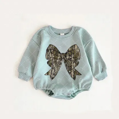 Baby Camouflage Bow Romper