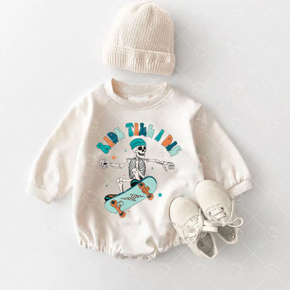 Baby Skateboard Skeleton Romper