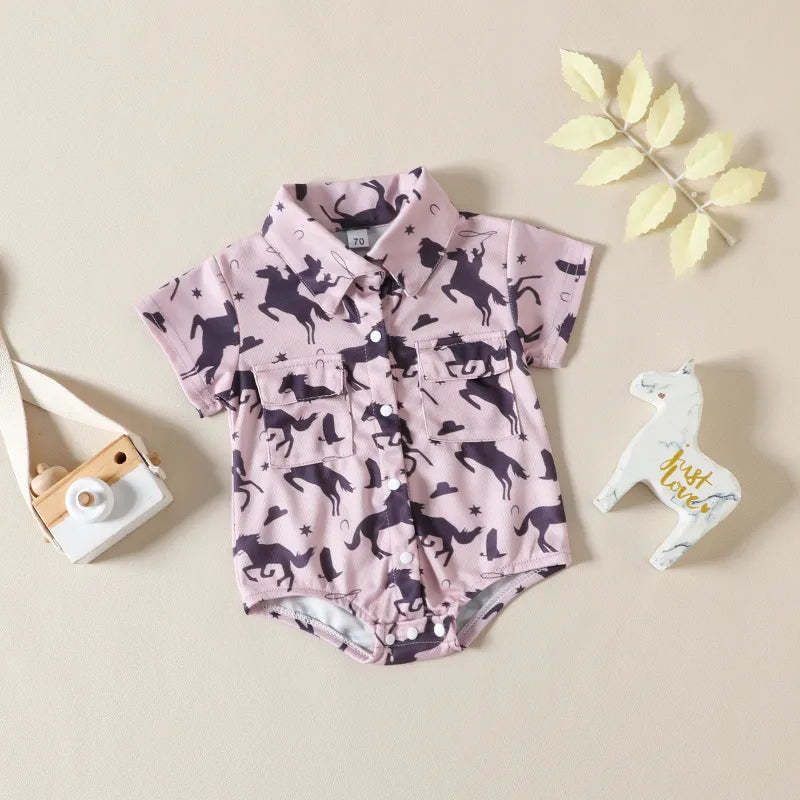 Western Cowboy Baby Boy Romper