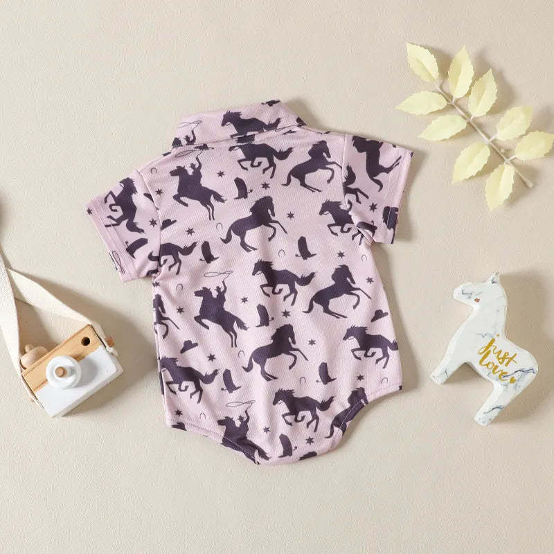 Western Cowboy Baby Boy Romper