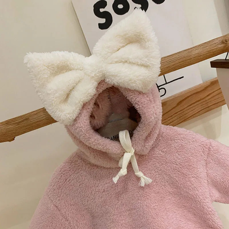 Baby plush cute big bow Bodysuit