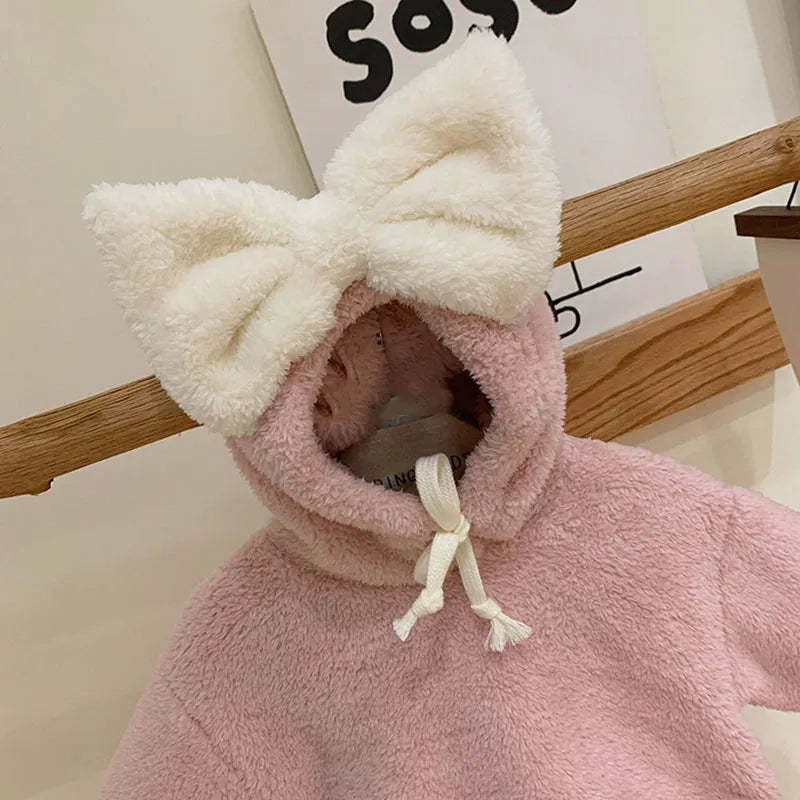 Baby plush cute big bow Bodysuit