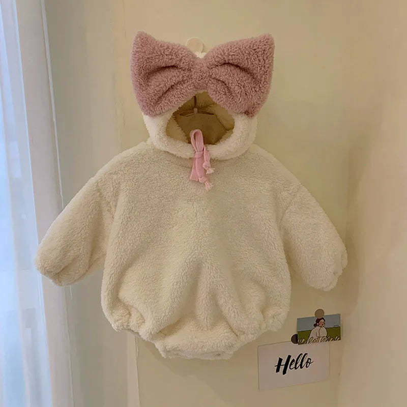 Baby plush cute big bow Bodysuit