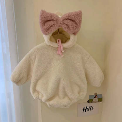 Baby plush cute big bow Bodysuit