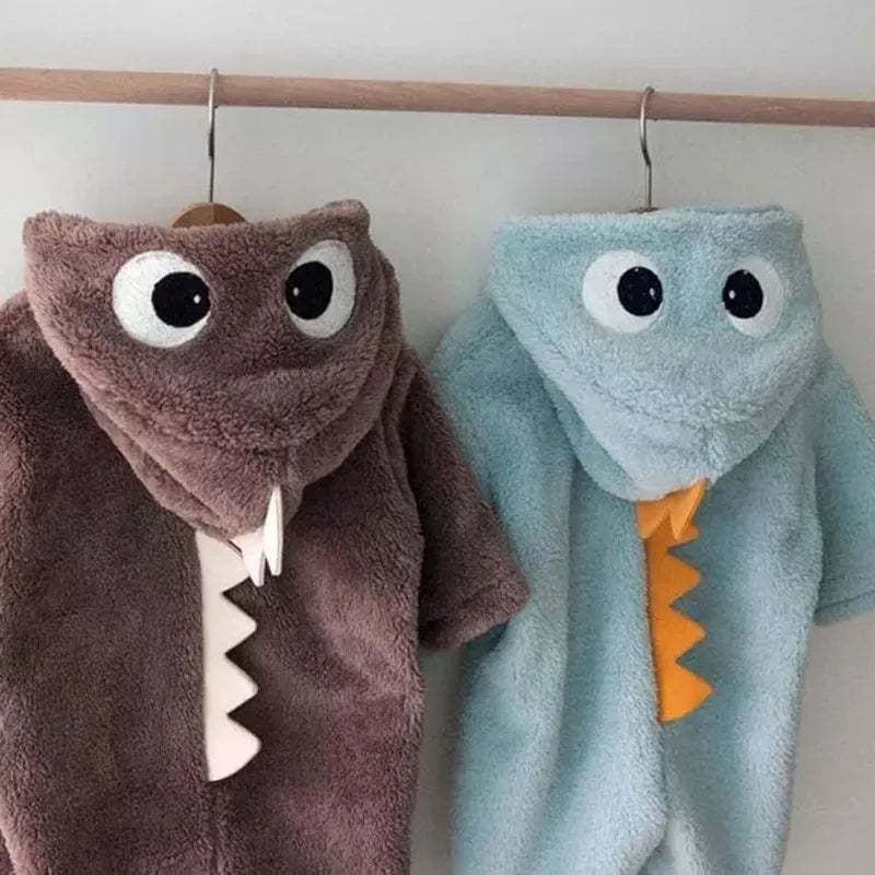 baby dinosaur hoodie romper