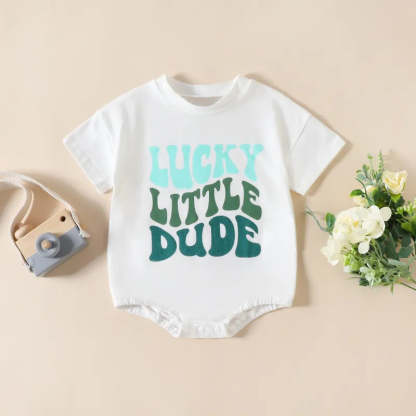 Baby LUCKY LITTLE DUDE print Bodysuit