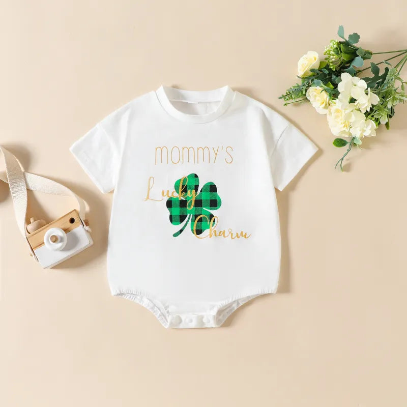 Baby four-leaf clover print Bodysuit