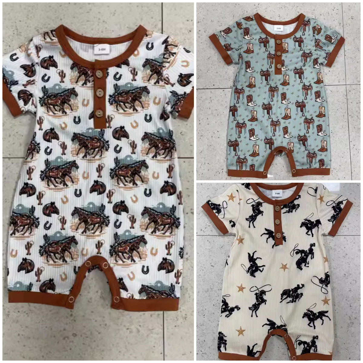 Baby Boy  Cow Print Romper