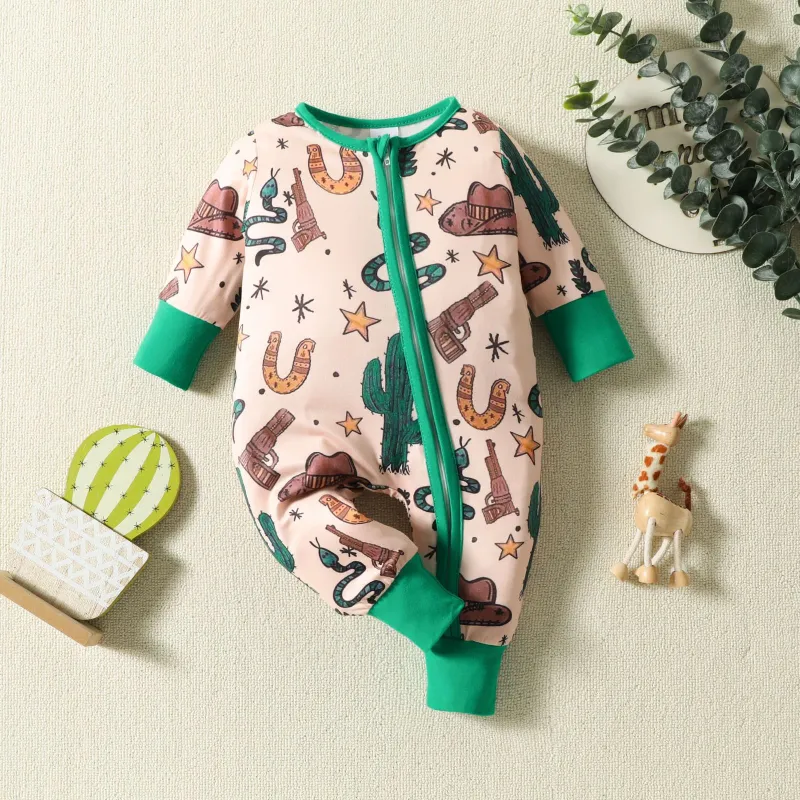 Baby Cowboy Print Romper