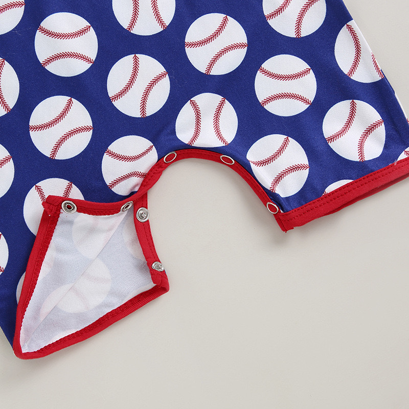 Butt-jacket baseball print short sleeve