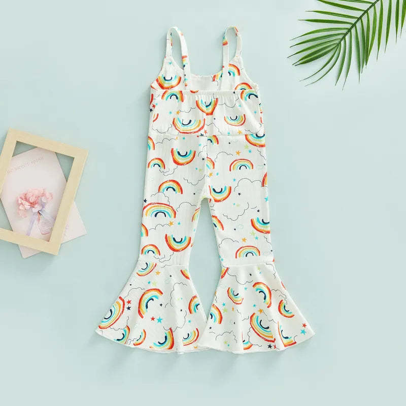Kid rainbow flower print Romper