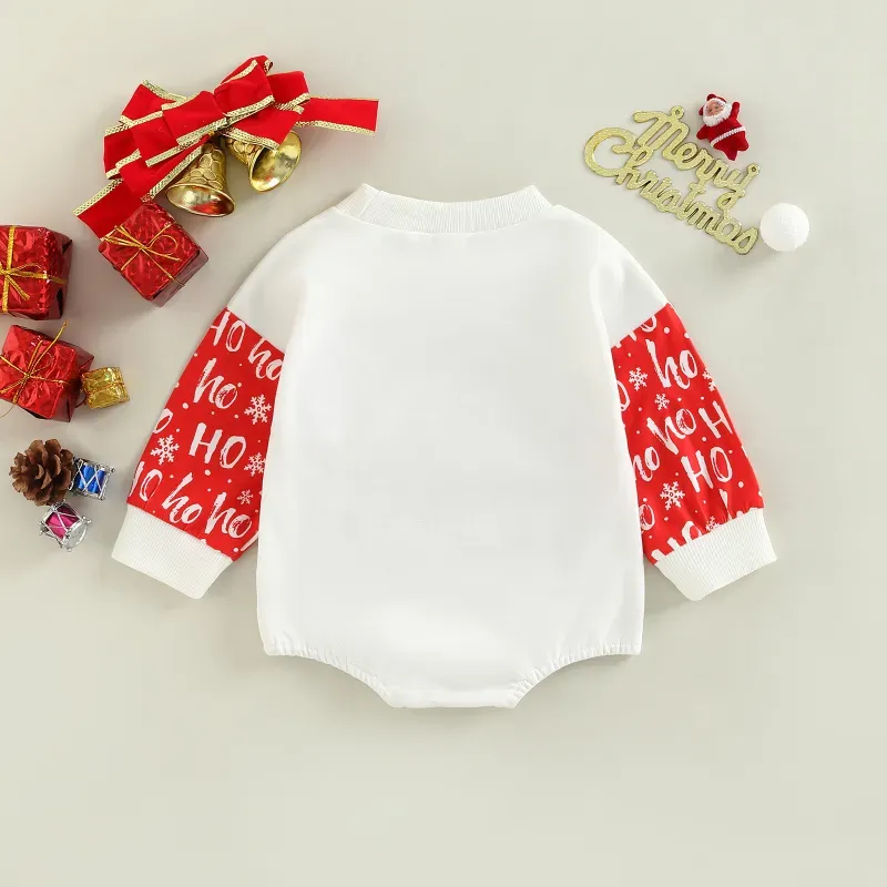 Baby HO HO HO Christmas Print Romper